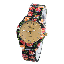 高品质 仿陶瓷套装彩色花朵 合金腕表 日内瓦韩式女款手表 现货批