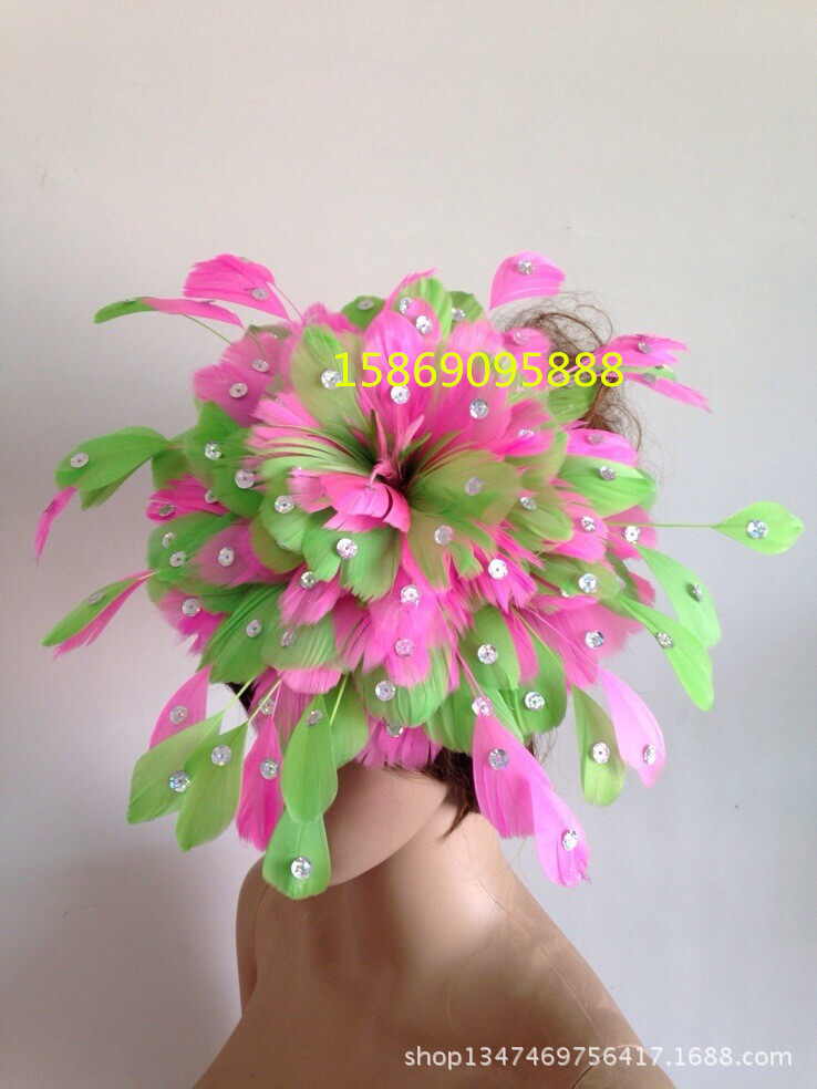 羽毛頭花頭飾