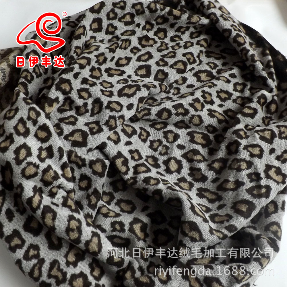 豹纹大衣面料 流行豹纹提花面料布料 女款花式毛呢批发