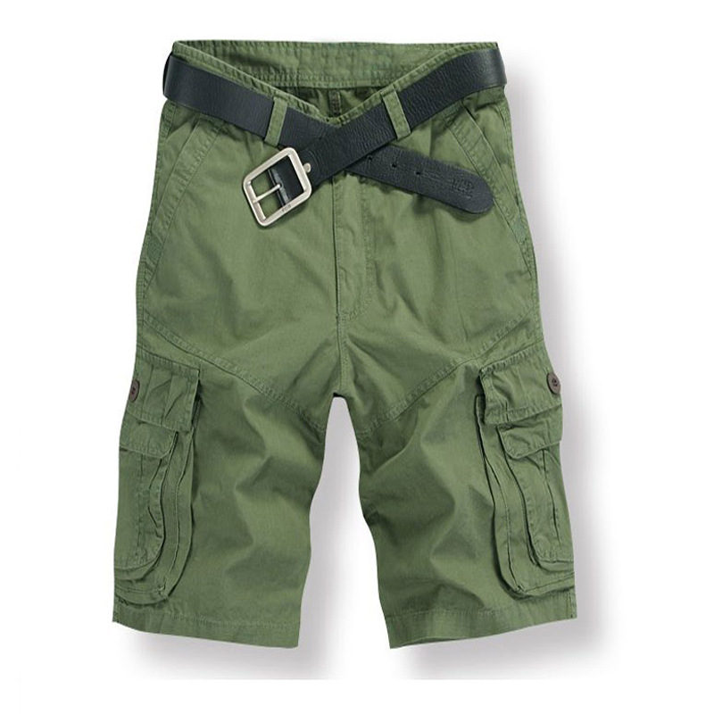 跨境电商热卖款 多口袋五分中裤直筒全棉男士户外工装裤男装