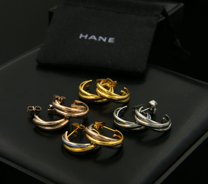 Geometric Pattern Women'S Gender Plating Design 1 Pair Basic Geometric Plating Titanium Steel Earrings