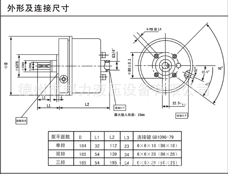 RK径向柱塞泵联接尺寸