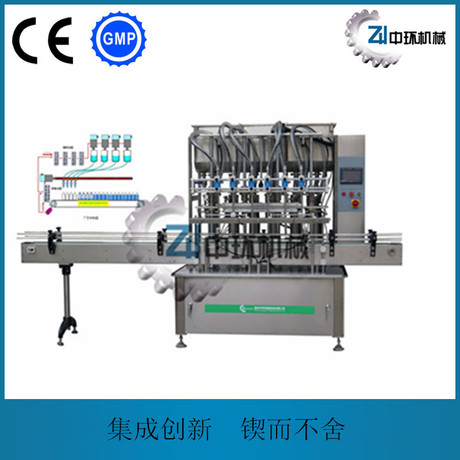 ZH6F-6N全自动直线式活塞灌装机 沐浴露灌装机