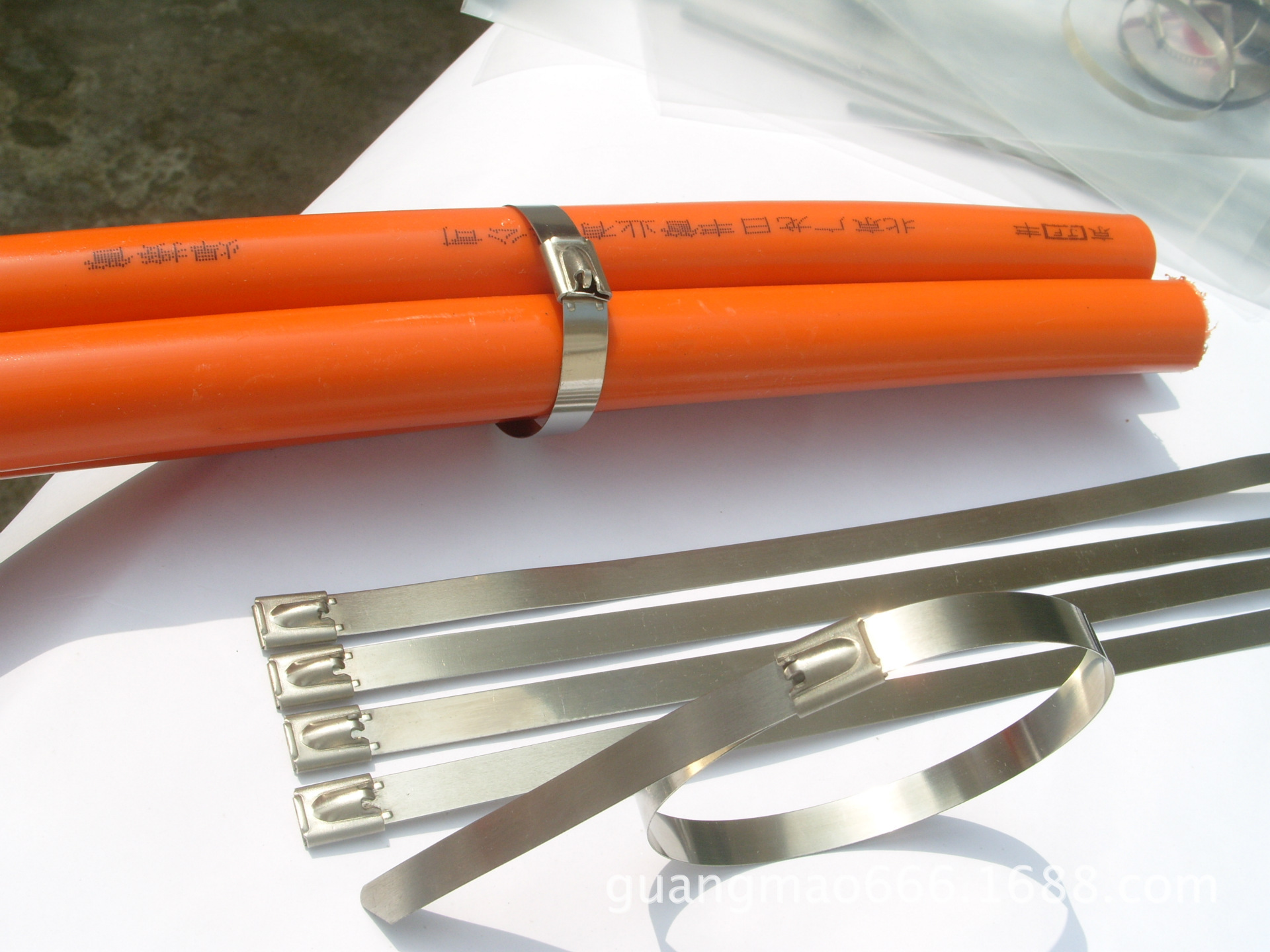 【不锈钢扎带】 304材质钢珠自锁5*200不锈钢扎带 捆绑带