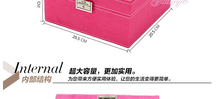 New Velvet Jewelry Box Small Square Double Velvet Storage Box Jewelry Box Storage Box  Wholesale Nihaojewelry display picture 23