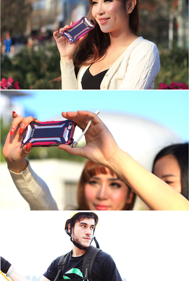 R-JUST GUNDAM Aerospace Aluminum Contrast Color Shockproof Metal Shell Outdoor Protection Protective Case for Apple iPhone SE/5S/5C/5