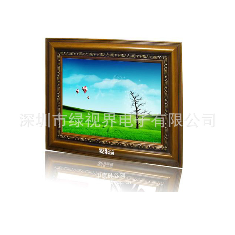 Factory supply! 15-inch digital photo frame | Chinese-style home wooden photo frame one-piece advertising customization