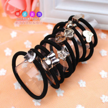 2元店发饰金色珠爱心义乌皮筋发绳 发圈批发 淘宝赠品小礼品包邮