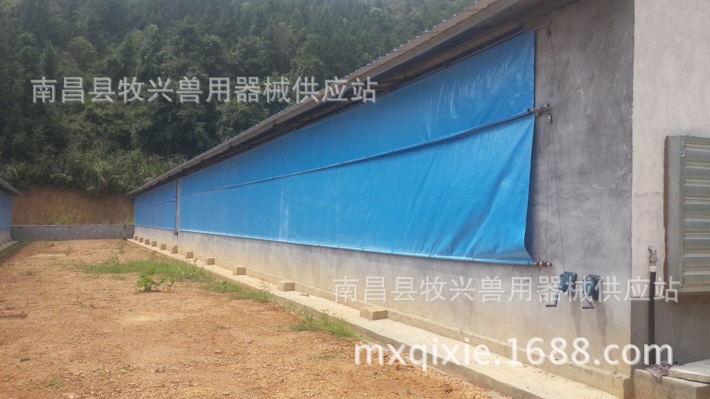 Granja de cerdos máquina de laminación resistente a la intemperie tela de Taiwán PE máquina de tela hebilla de motor granja rollo de cortina de película de cría de animales, crianza