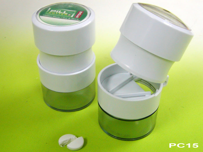 食品级环保塑料圆柱形切药器装药盒多功能磨药粉定制厂家直销