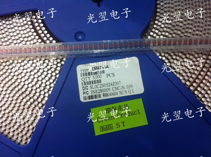 贴片稳压二极管LL41 1W 1N4729A ZM4729A 3.6V 圆柱玻璃管 ST原装