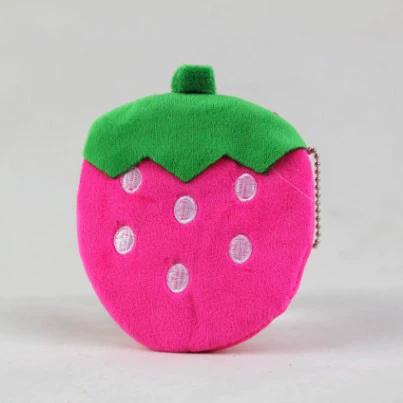 Plush Coin Purse, Cartoon Strawberry Wallet, Ultra-Soft Velvet, 10×11 cm, Keychain