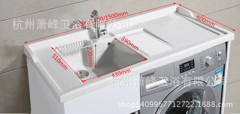 阳台洗衣柜_不锈钢洗衣机柜石英石组合柜阳台