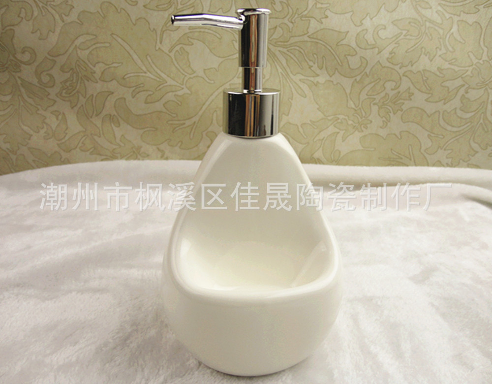 潮州厂家长期批发陶瓷乳液瓶 陶瓷洗手液瓶 大容量乳液瓶