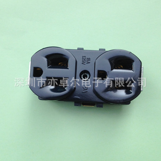 台湾荣丰RONGFENG原装美式双联电源插座E-06 美规电源插座125V15A