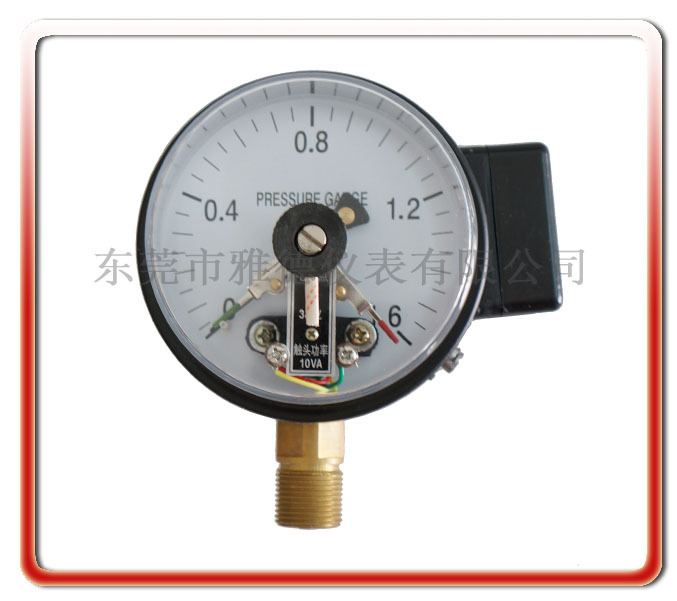 优质供应100表面立式普通型电接点压力表 黑色铁壳电接点压力表