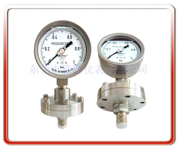 优质供应100MM径向全钢出口型螺纹式隔膜压力表