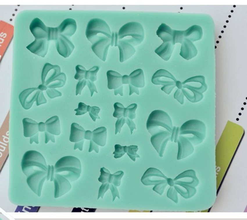 16 шт бантом помадка форма для торта жидкий силиконовый инструмент для выпечки