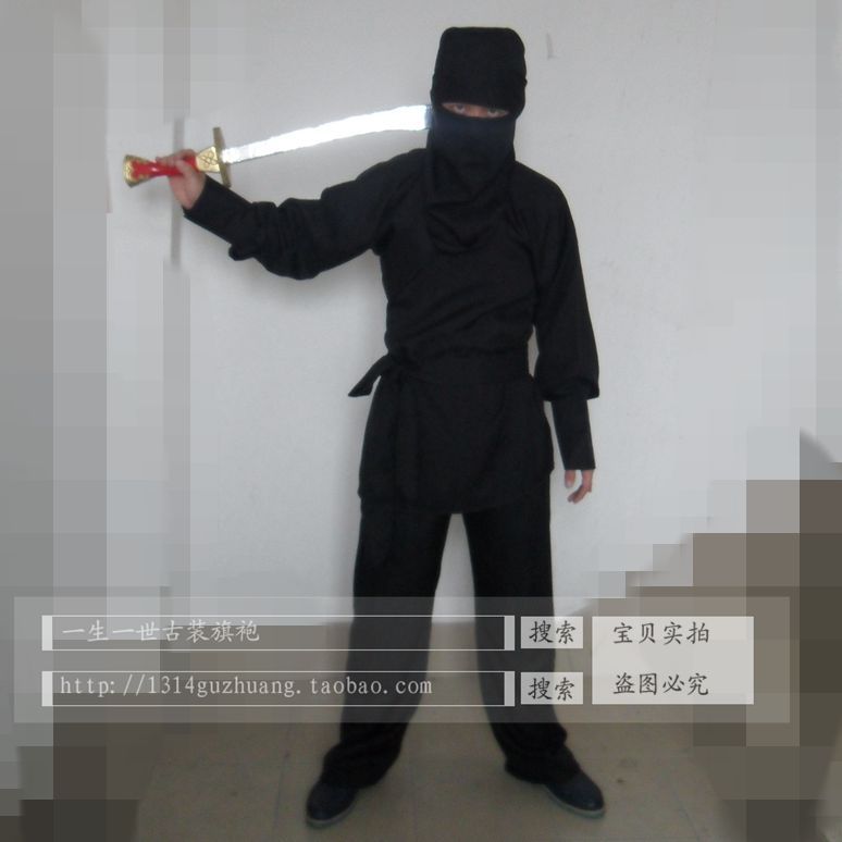 男古装大侠服装夜行衣侠客蒙面衣游戏CS服装日本武士服忍者服cos-阿里巴巴