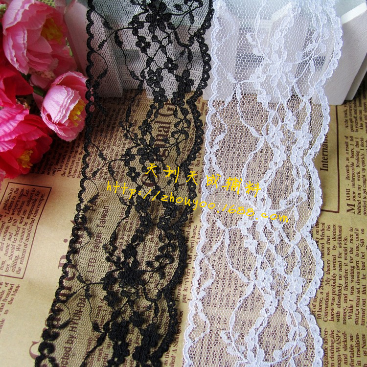 热销1826#6CM黑白色时尚情趣内衣装饰蕾丝花边 儿童裙罢服装服饰