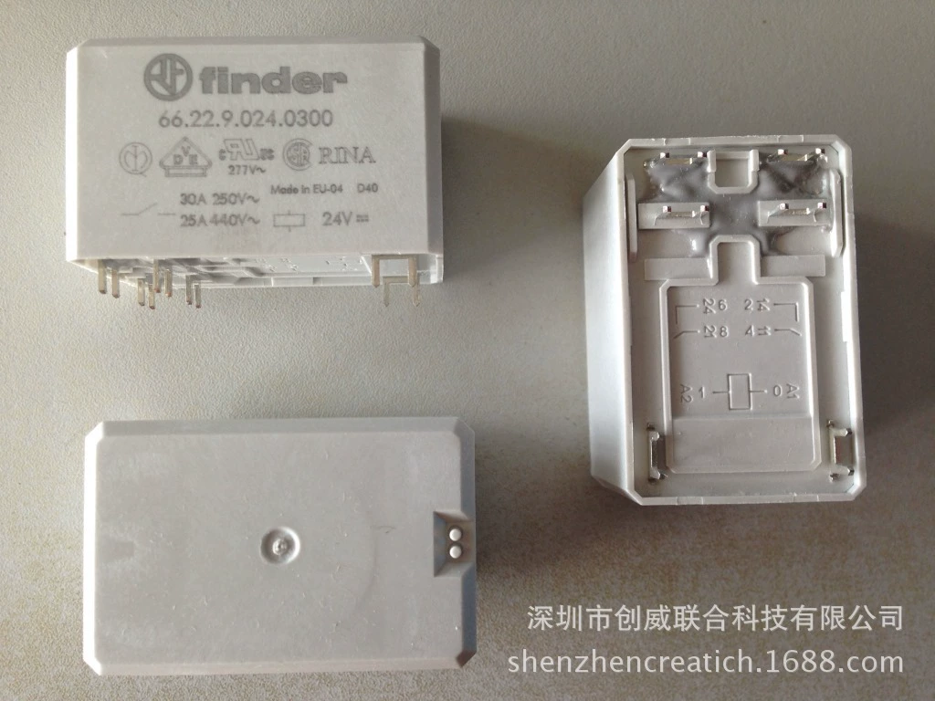 Реле постоянного тока FINDER 66.22.9.024.0300 (Италия), долговечное, с задержкой, с основанием