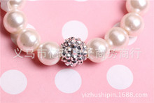 欧美流行手链 高仿玻璃珍珠+香巴拉钻球 工厂直销