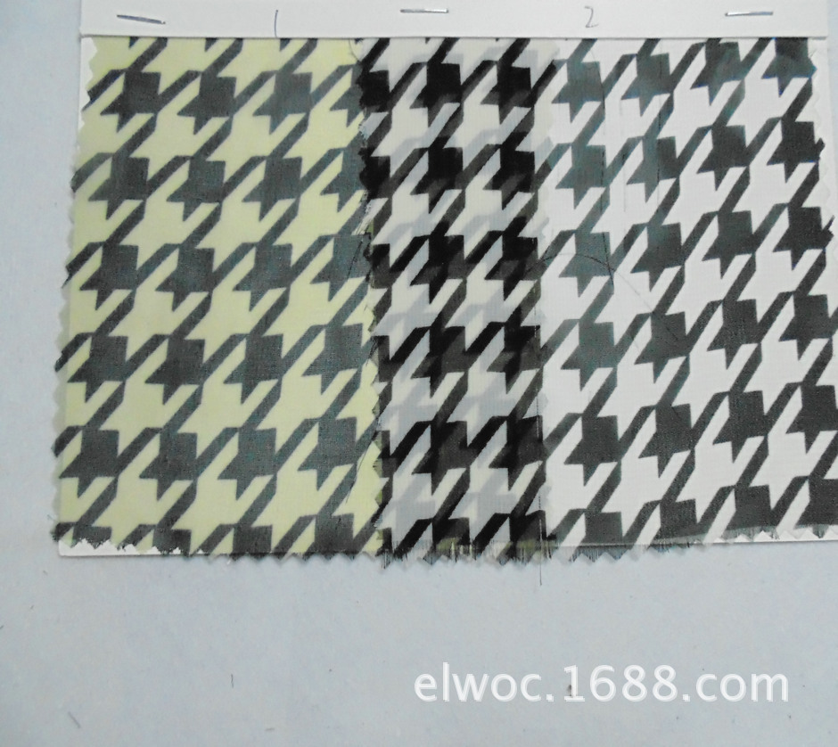 雪纺涤纶布 千鸟格子夏季衣服布料 斜纹格子里布 印花雪纺布2542