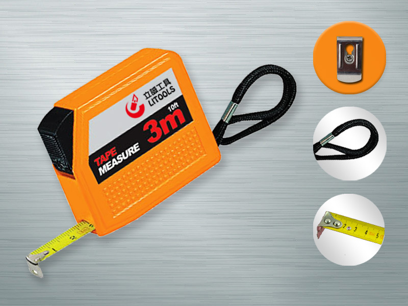 3米卷尺 钢卷尺 带胶套卷尺 3M卷尺 义乌2元店百货五金批发