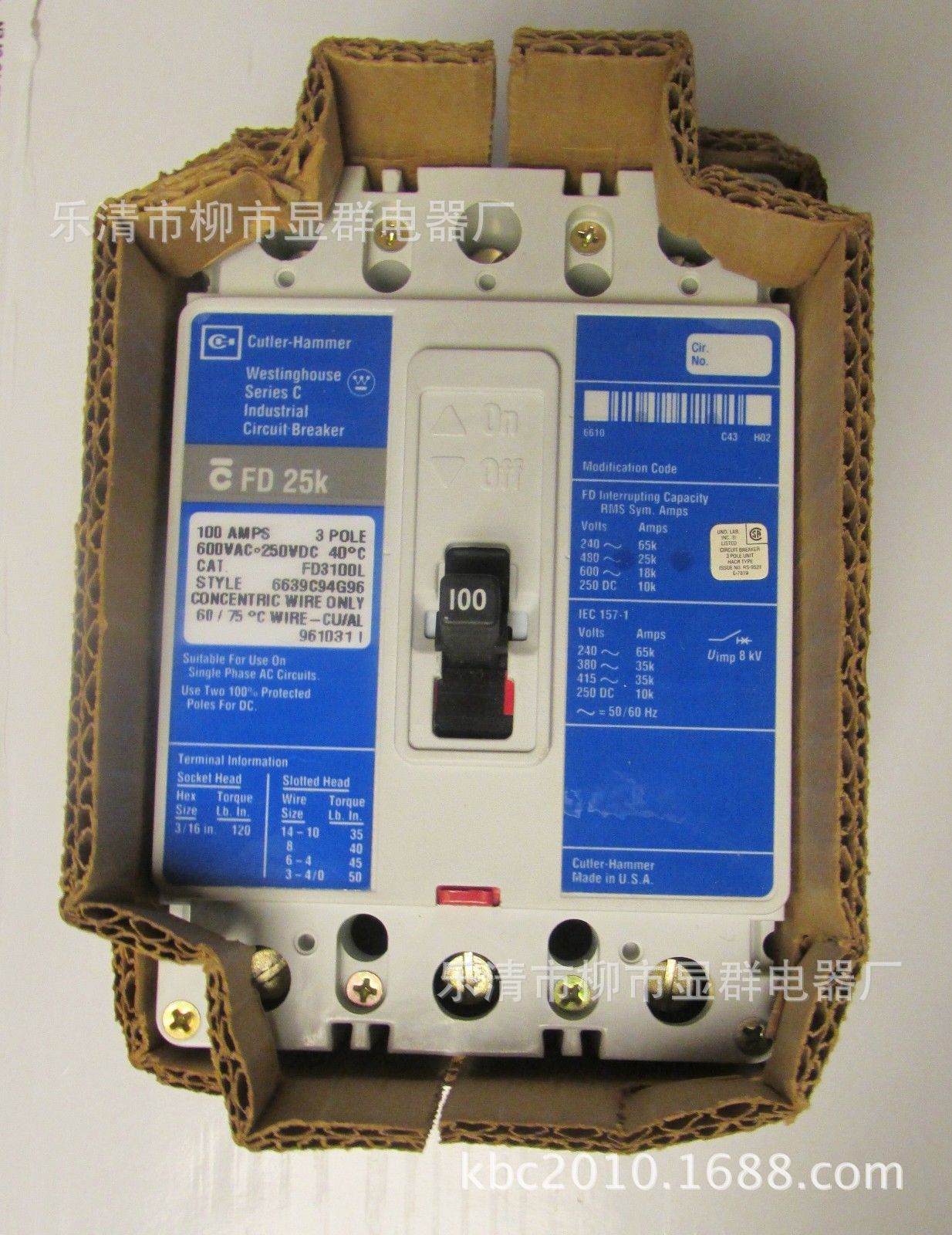 卡特拉汉莫 Cutler-Hammer 塑壳断路器 FD3100L