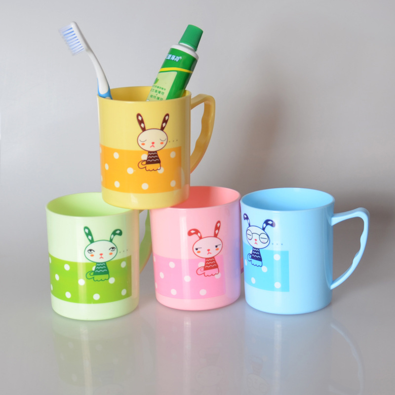 Argyle pattern Taizhou plastic cup Cartoon rabbit Cups colour Brush teeth Water cup Plastic cup