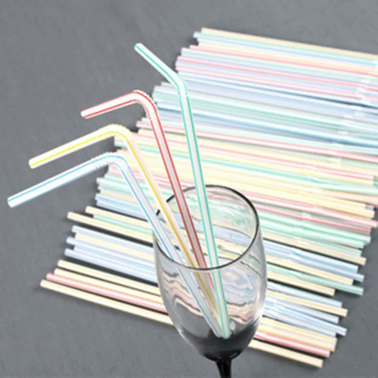 Plastic beverage straws can bend art straws soy milk wholesale can be bent