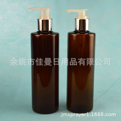 直销250ml 平肩 棕色 沐浴露分装瓶 电化铝泵瓶
