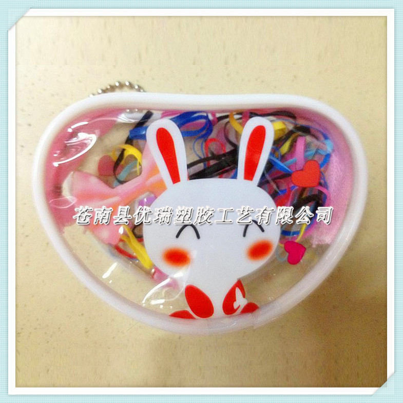 【工厂直销】供应桃心PVC袋 PVC橡皮筋彩印包装袋 PVC