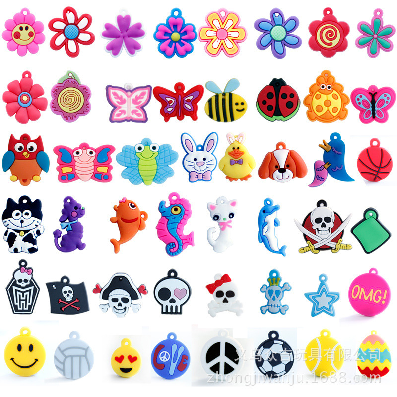 DIY Rainbow Loom Cute Charm PVC Soft Glue Pendant