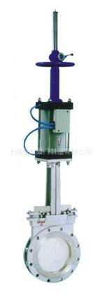 PZ6s73手气动切换刀闸阀 双驱动气动刀型闸阀 对夹式手气动刀闸阀