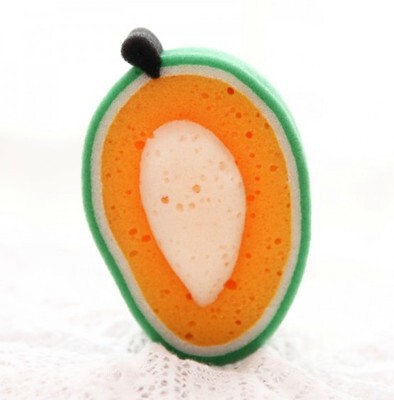 A1572 Korean fruit style thickened sponge scouring pad dishcloth wiping rag dish towel 0.01