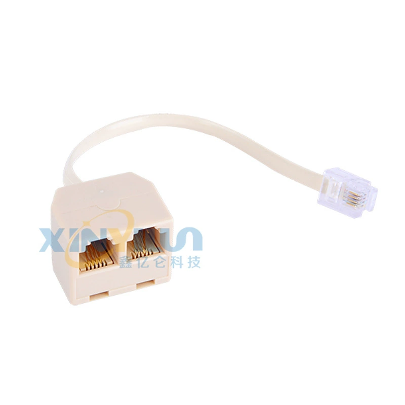 Телефон RJ11 одна минута два рожка одна минута два С телефонным адаптером телефонные аксессуары мужской адаптер