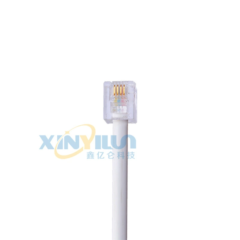 Стационарная телефонная линия RJ11 6P4C стационарная телефонная линия Американский телефонный кабель 4-Core 10 кремово-белый