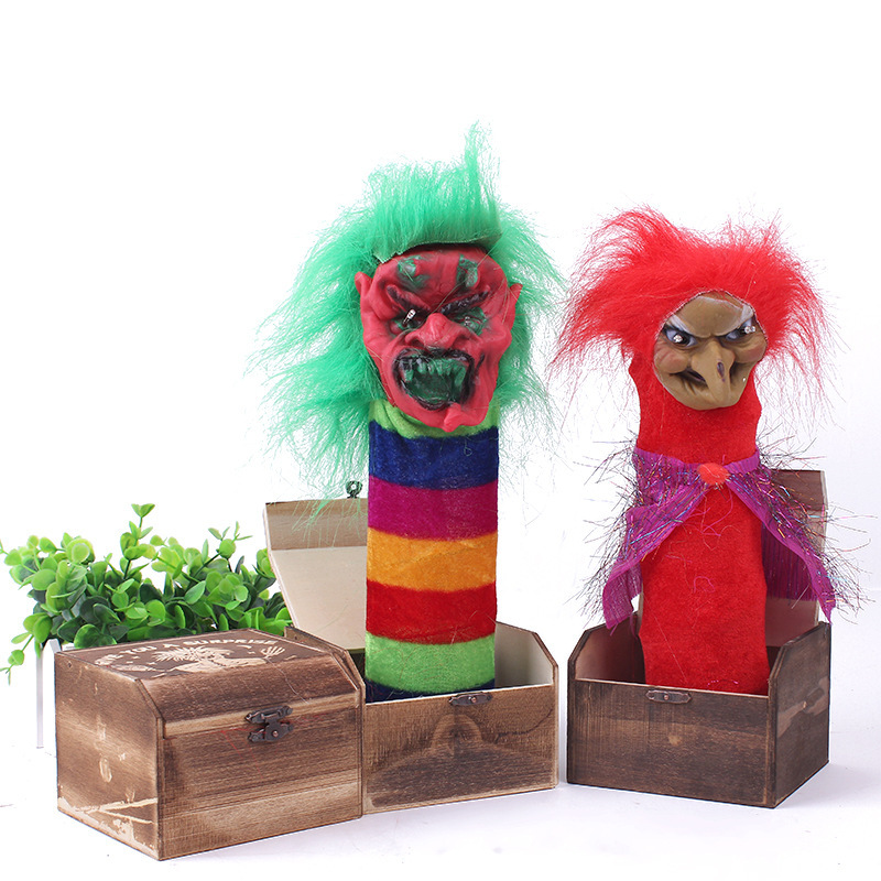 The whole person Scary Toys Boyfriend Kuso terror Wooden box Funny gift a jump terror Wooden box Kito Wooden box