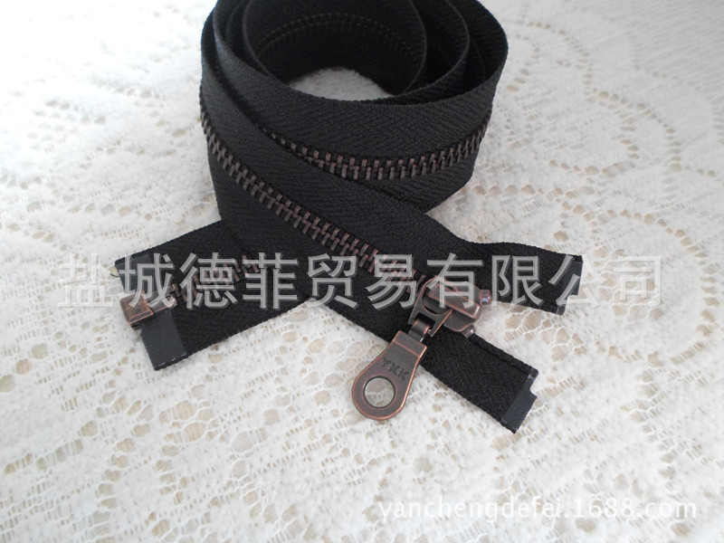 YKK金属拉链 5#红古铜单开拉链 原产服装 外套门襟 金属　YKK拉链