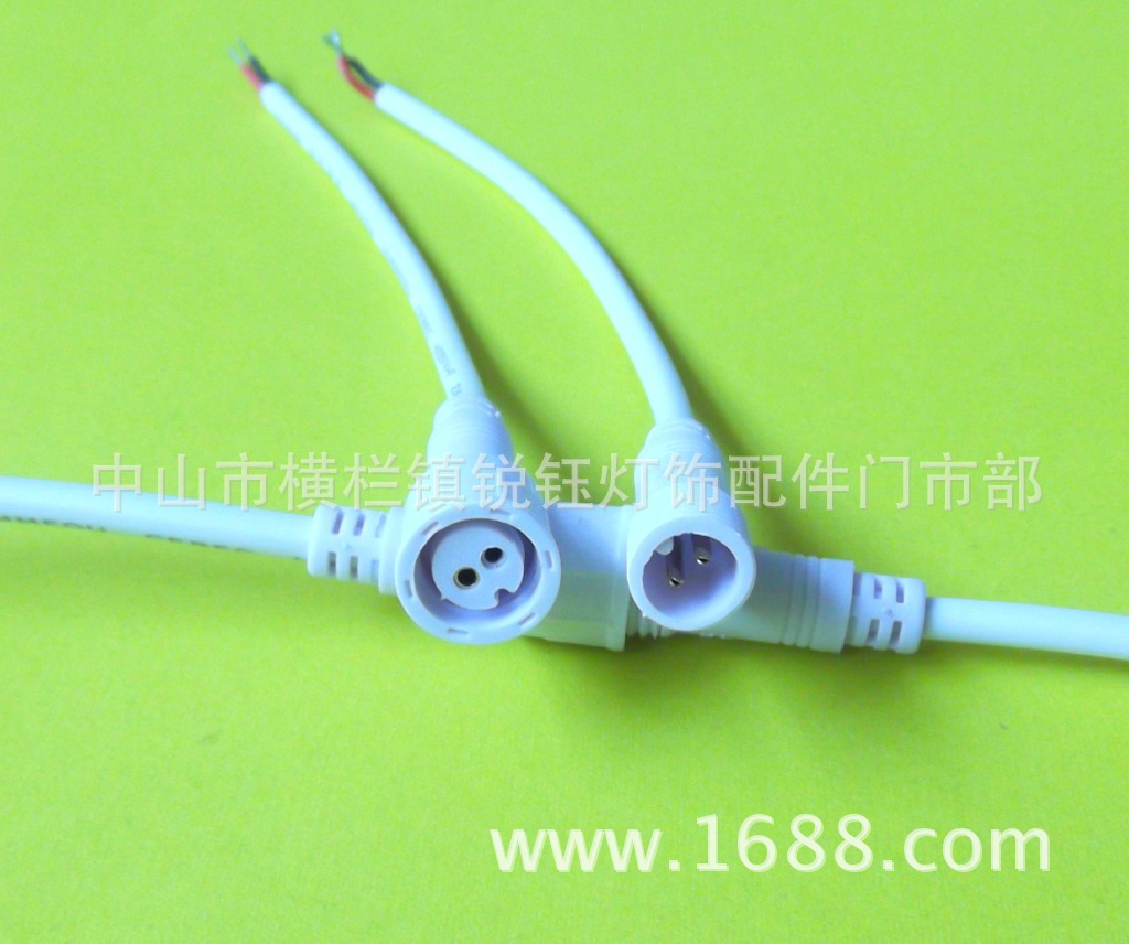 批发2芯迷你防水插头公母对接LED灯具电源线水晶电源头LED专用