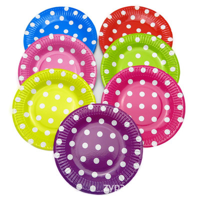 紙盤特色紙質生日聖誕派對用品、可愛卡通紙盤紙碟圖案巨多10PC裝