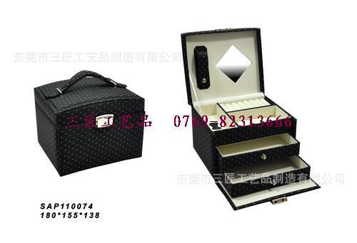 2025年新款厂家直销圆形珠宝盒  收纳盒  仿皮珠宝箱  布艺首饰盒