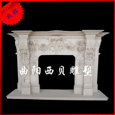 室内装饰精雕花 精品花草大理石壁炉  欧式壁炉 XBTMFP-51