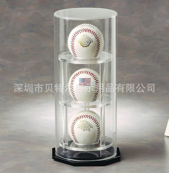 亚克力棒球展示盒球类展示架棒球透明包装盒厂家供应