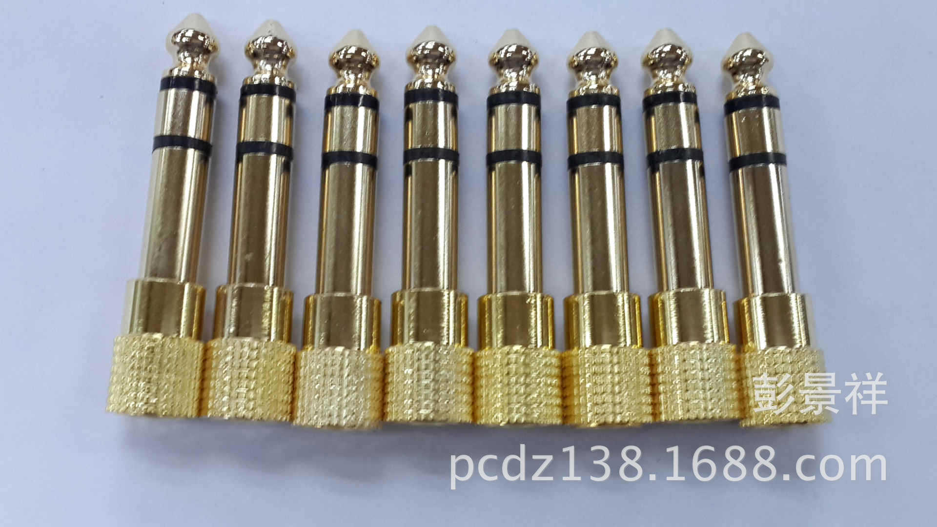 3.5母转6.35公/全金属镀金3.5立体母转6.35公/3.5转接头