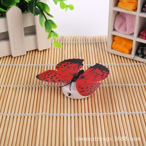 Colorful LED Luminous Butterfly Night Light Stickable Simulated Butterfly Luminous Night Market Street Stall Children's Wholesale