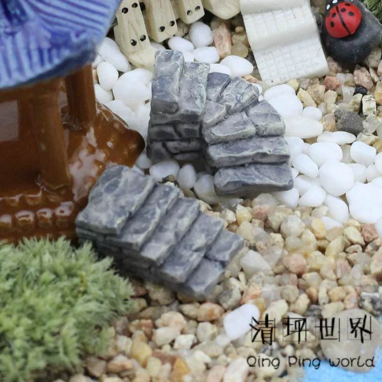 Мок-лелящий мир моха микро-пейзаж бисер Jewelry ( Swing-2 серые ступени) DIY сборка маленькие декоративные игрушки