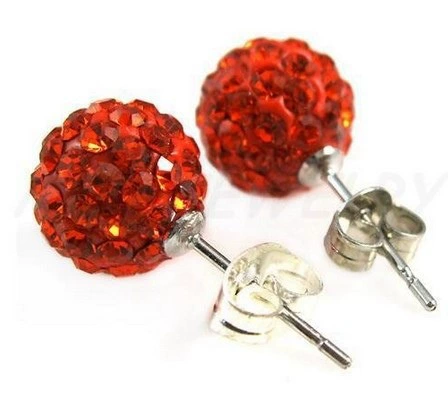 Серьги, керамика, 10 мм, инкрустированы diamonds