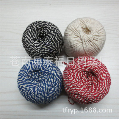 本白/漂白色棉绳/彩色三股棉绳 绿色棉绳 棉绳球 捆扎|ru